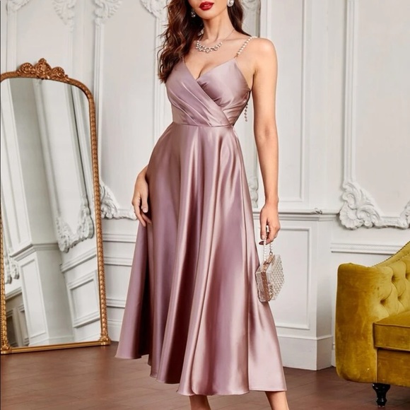 Boho dusty green ink pearls straps dress - Picture 5 of 10